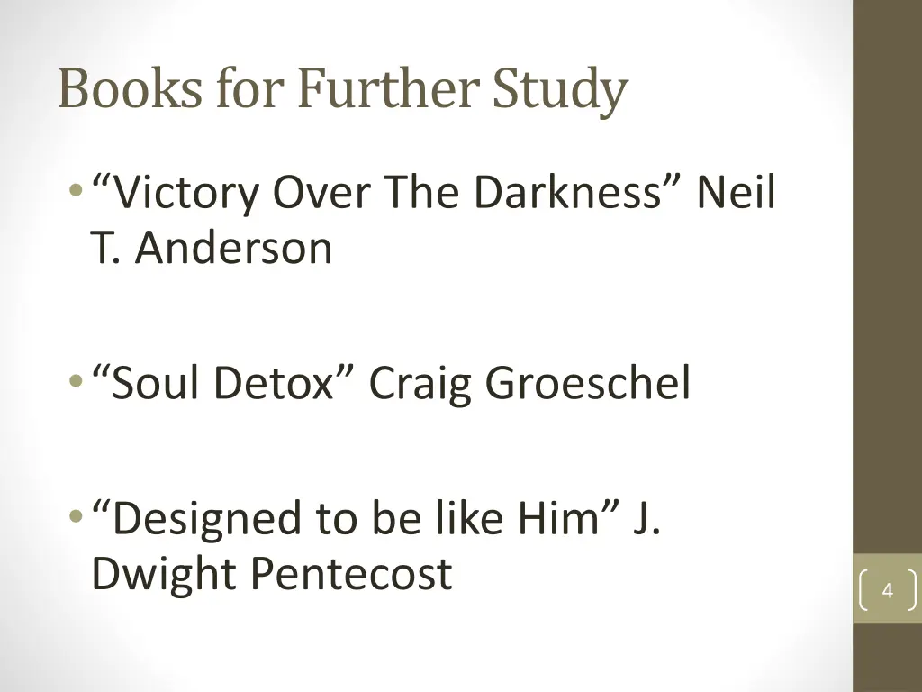 books for further study