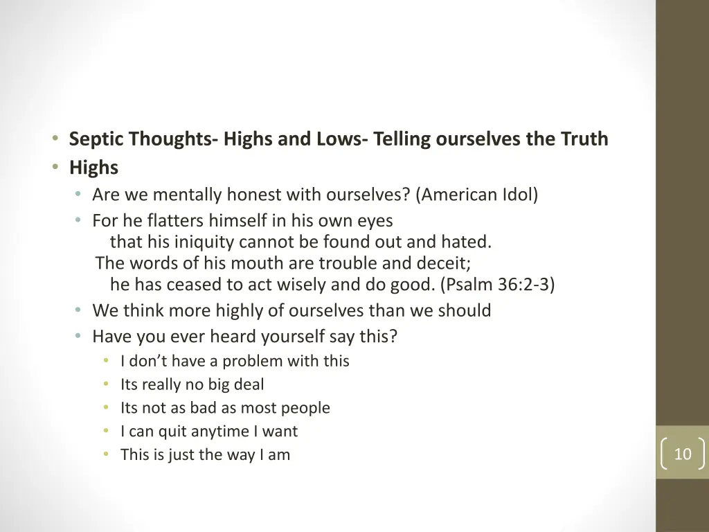septic thoughts highs and lows telling ourselves