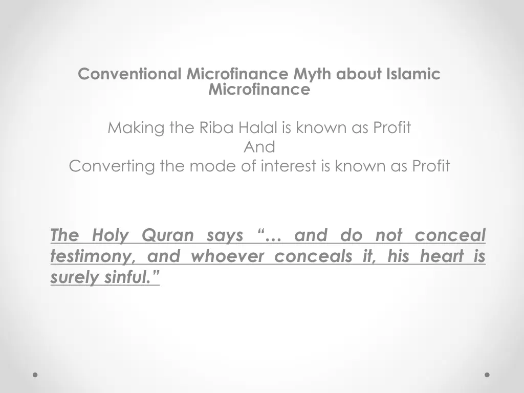 conventional microfinance myth about islamic