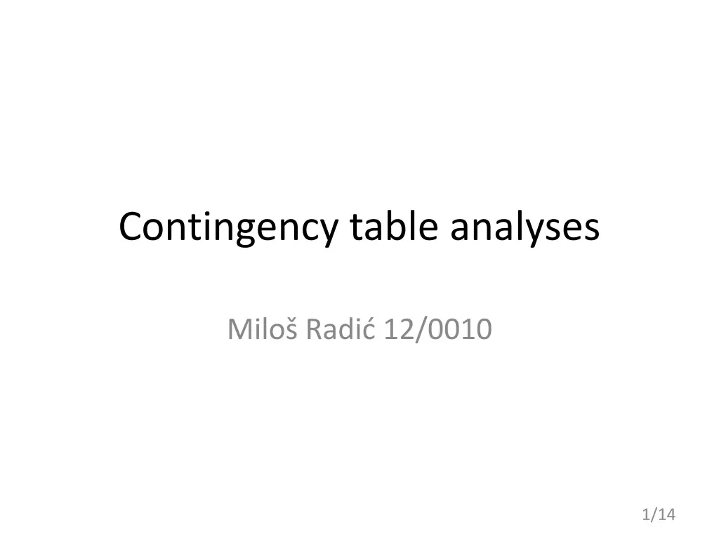 contingency table analyses