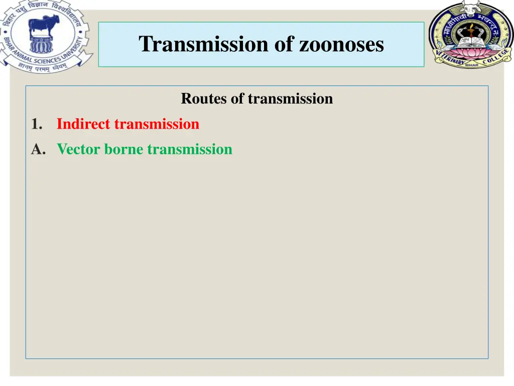 transmission of zoonoses 1