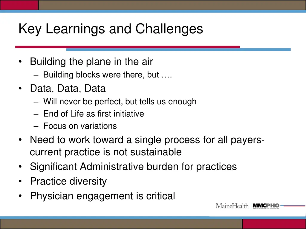 key learnings and challenges