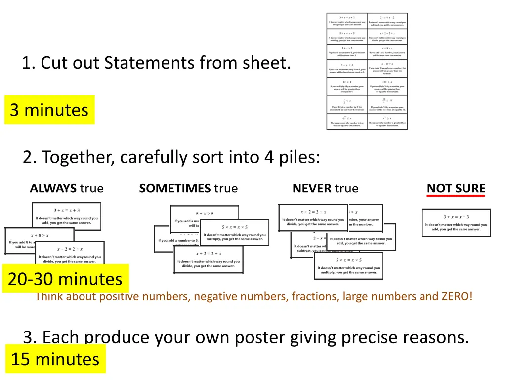 1 cut out statements from sheet
