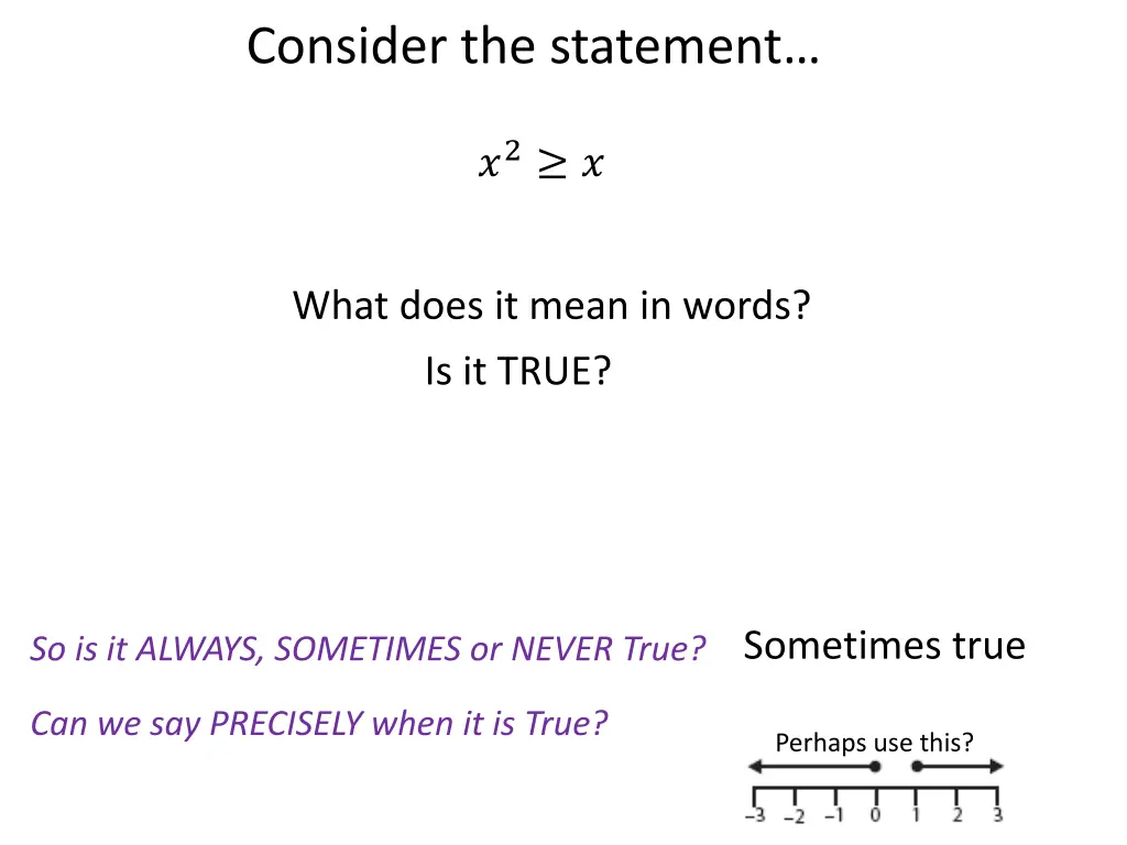 consider the statement