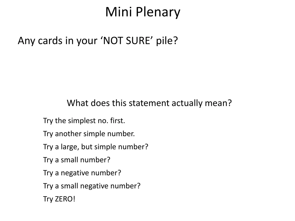 mini plenary