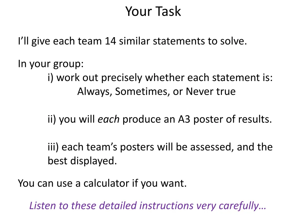 your task