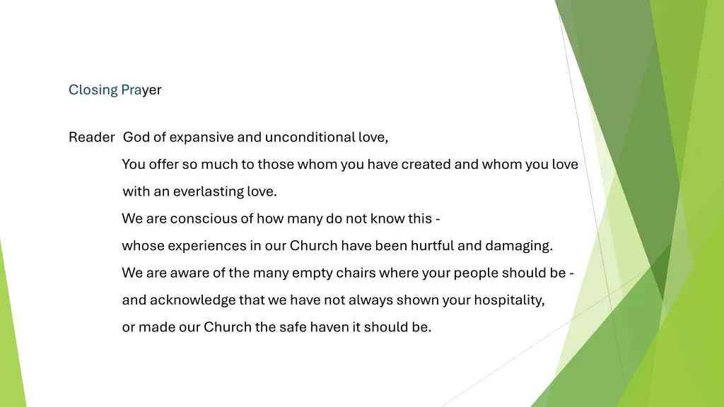 closing prayer
