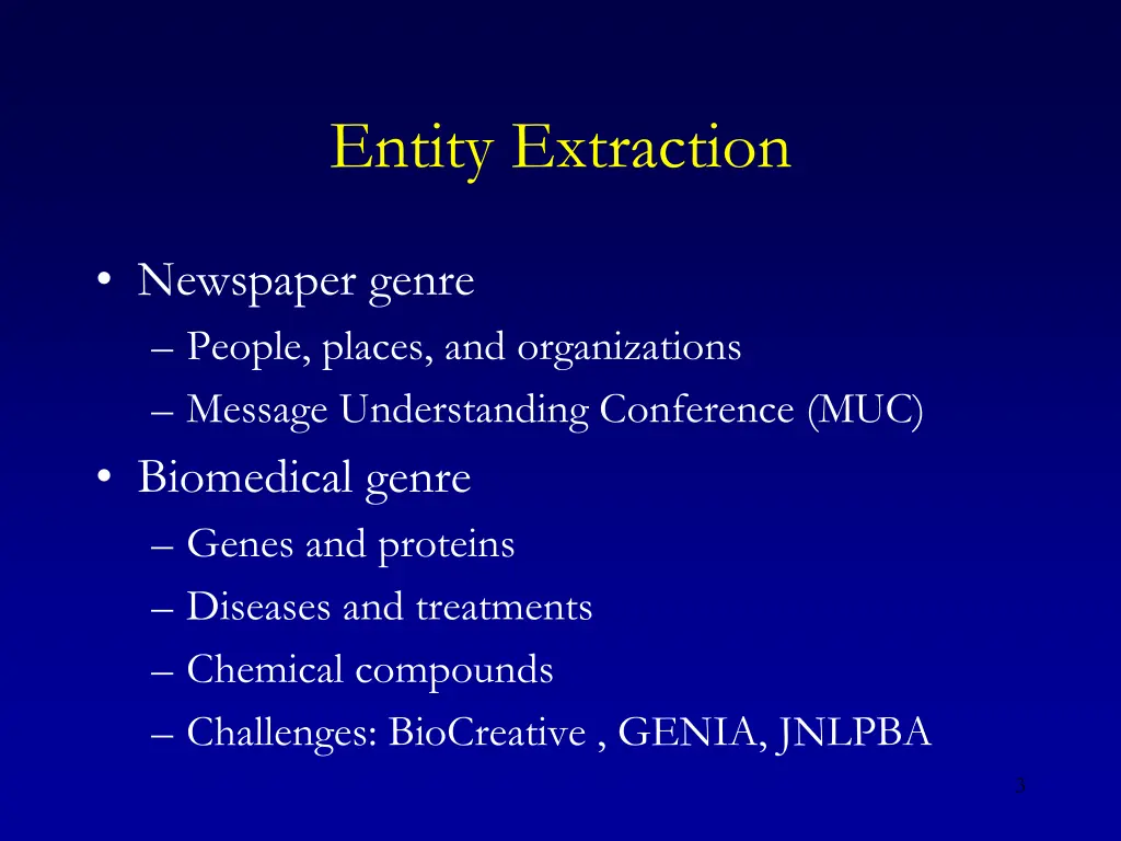 entity extraction
