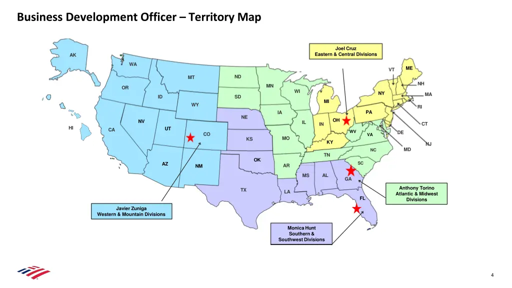 business development officer territory map