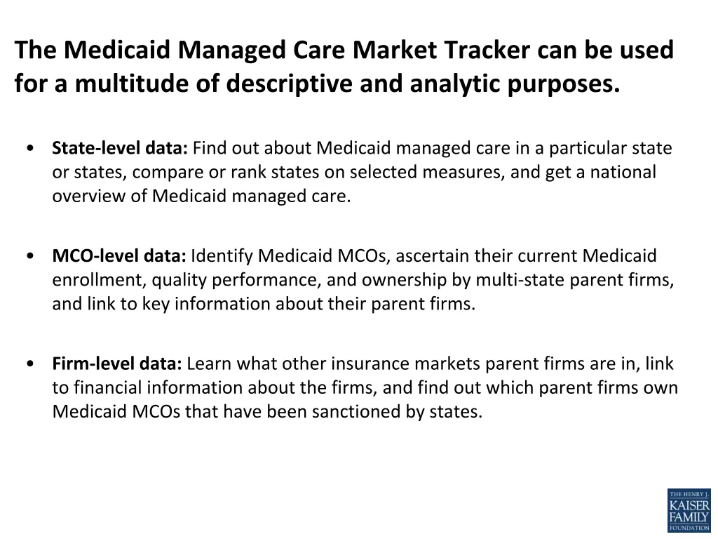 the medicaid managed care market tracker