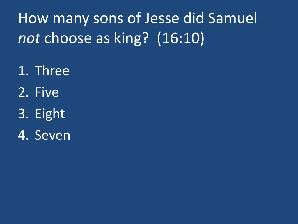 how many sons of jesse did samuel not choose