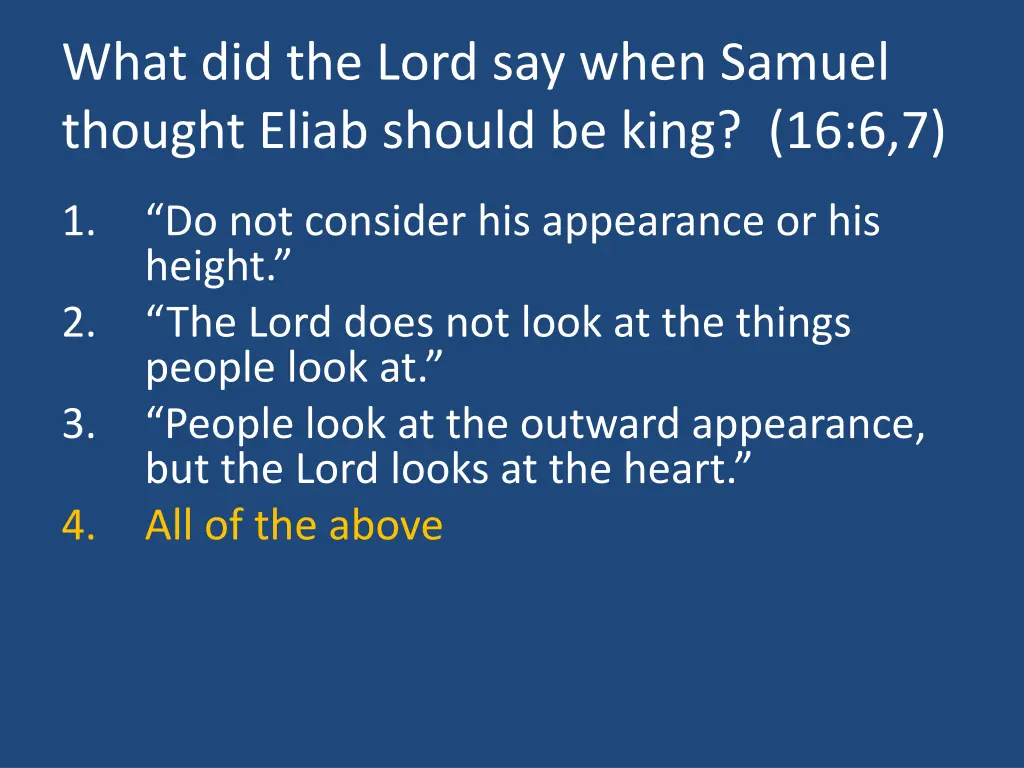 what did the lord say when samuel thought eliab 1