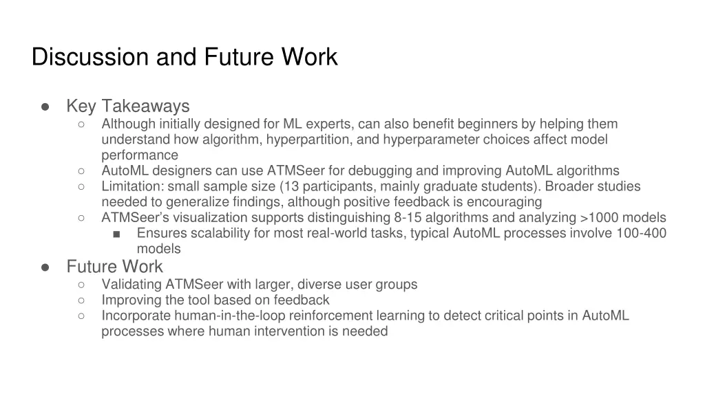 discussion and future work