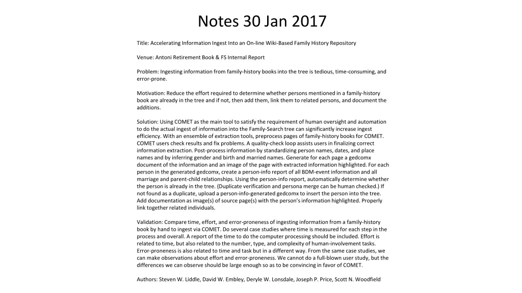 notes 30 jan 2017