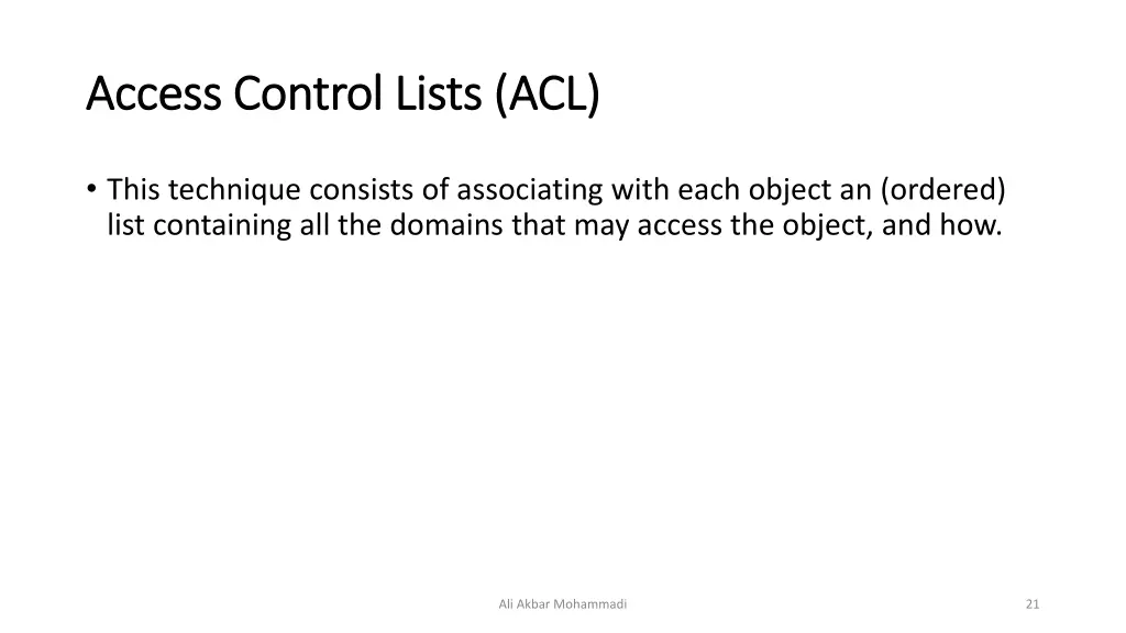access control lists acl access control lists acl
