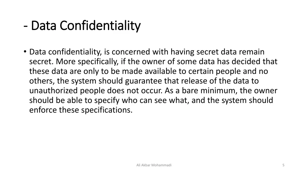 data data confidentiality confidentiality