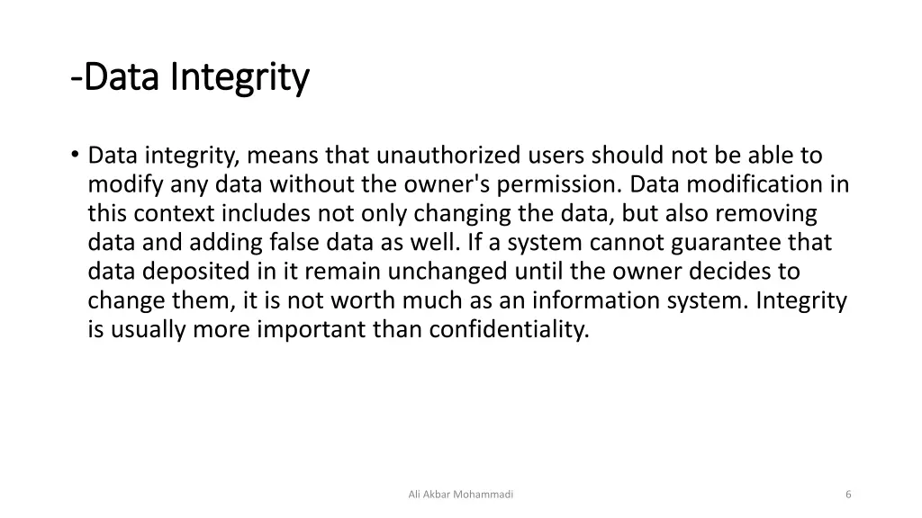 data integrity data integrity