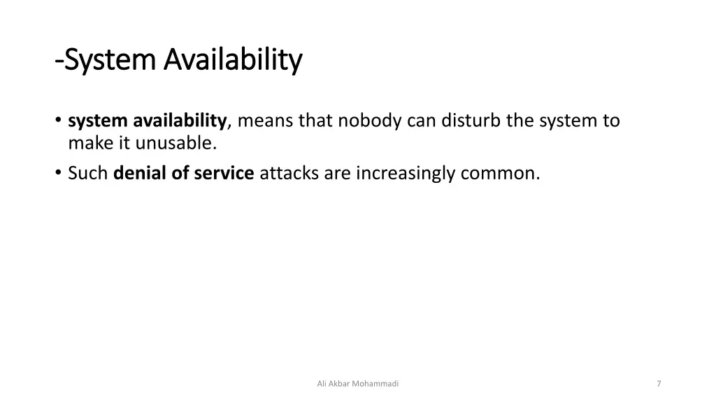 system availability system availability