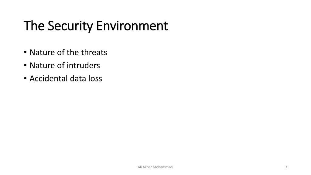 the security environment the security environment