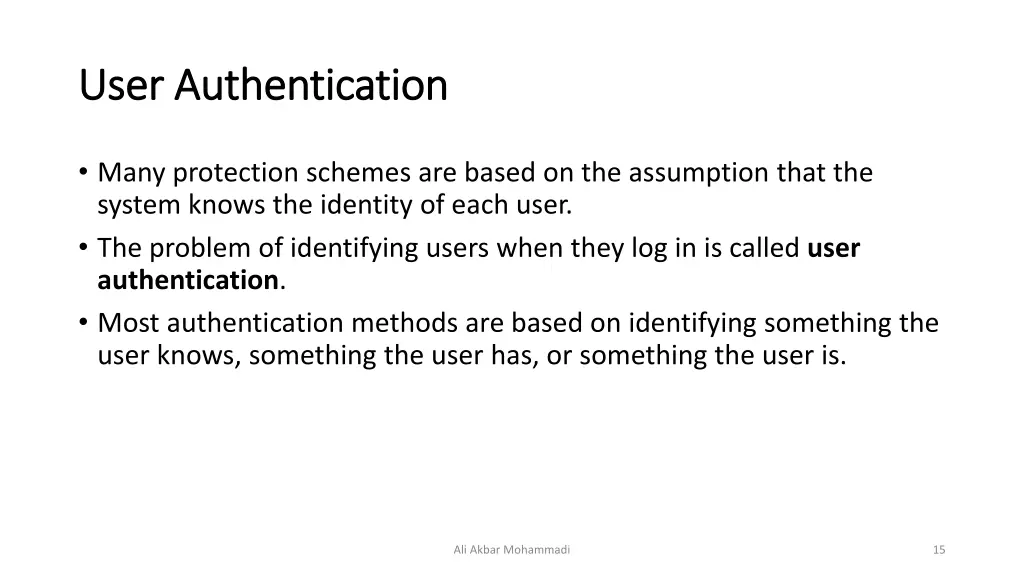 user authentication user authentication