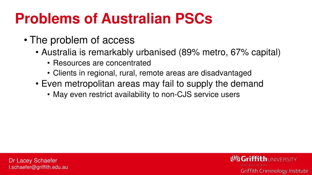 problems of australian pscs 1