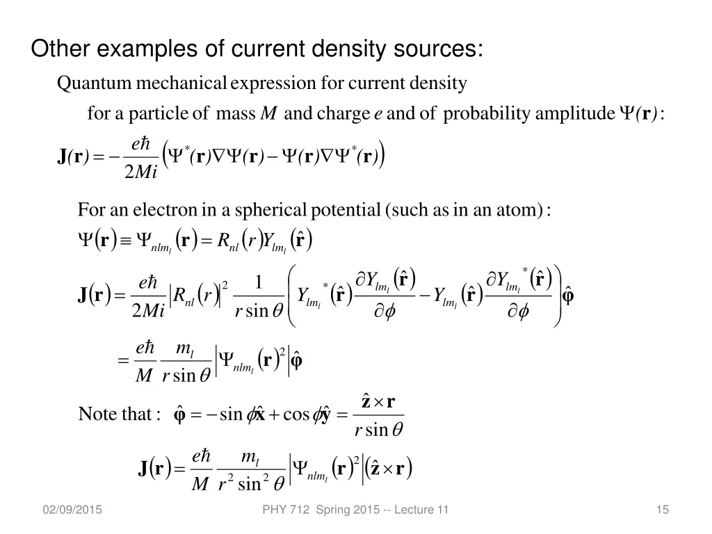 other examples of current density sources