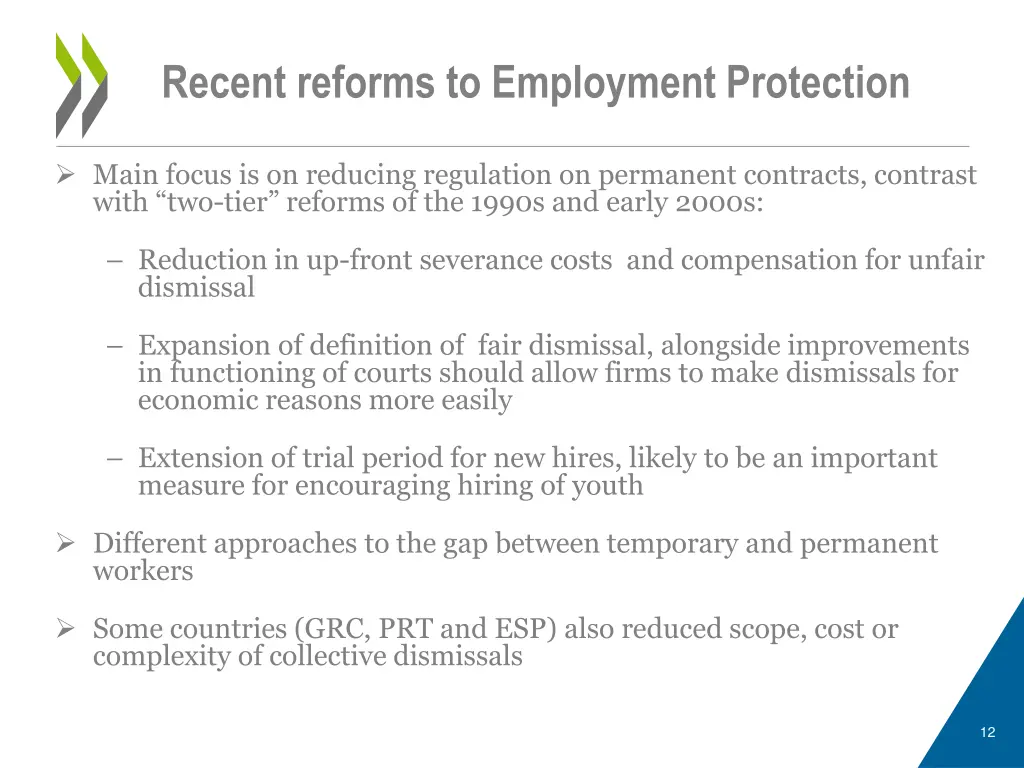 recent reforms to employment protection