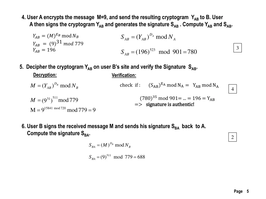 4 user a encrypts the message m 9 and send