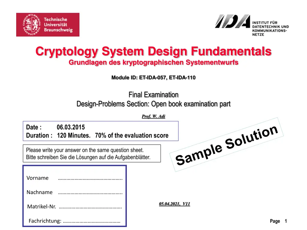 cryptology system design fundamentals grundlagen
