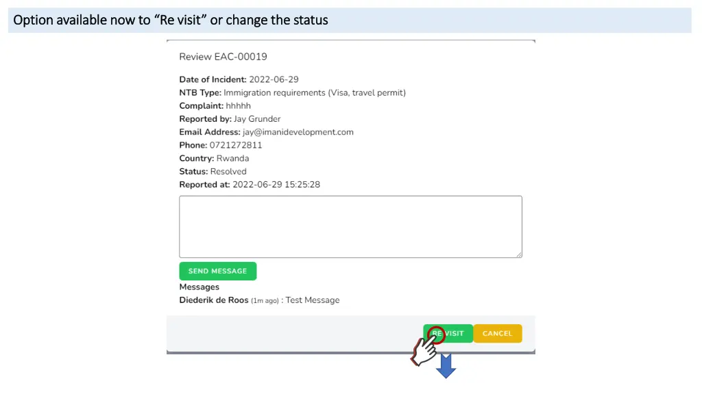 option available now to re visit or change
