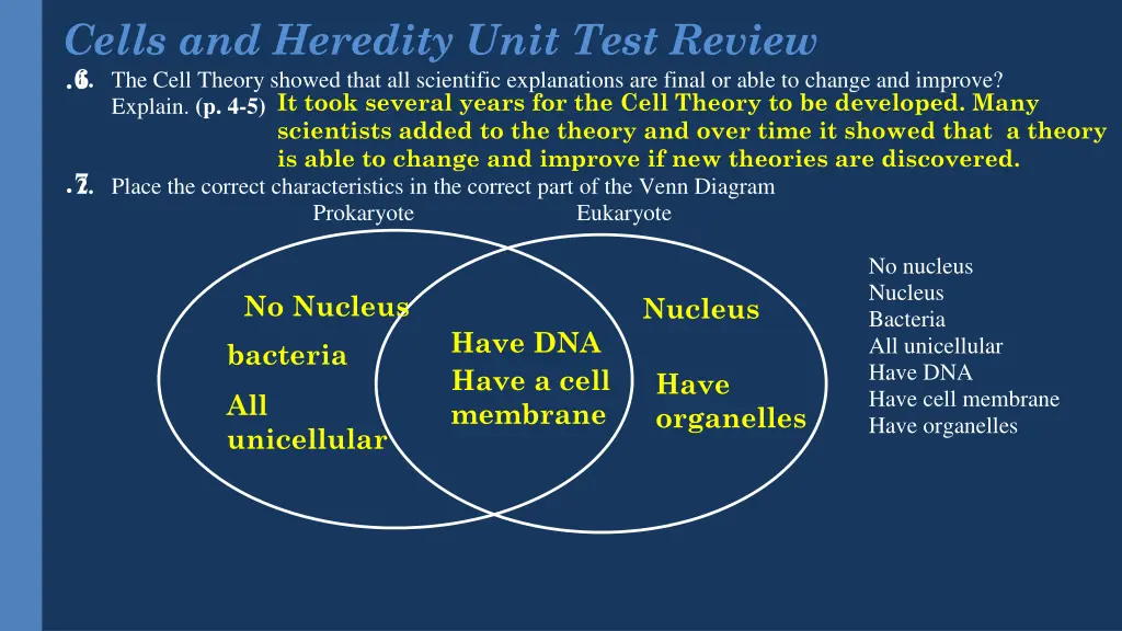 cells and heredity unit test review 1 the cell