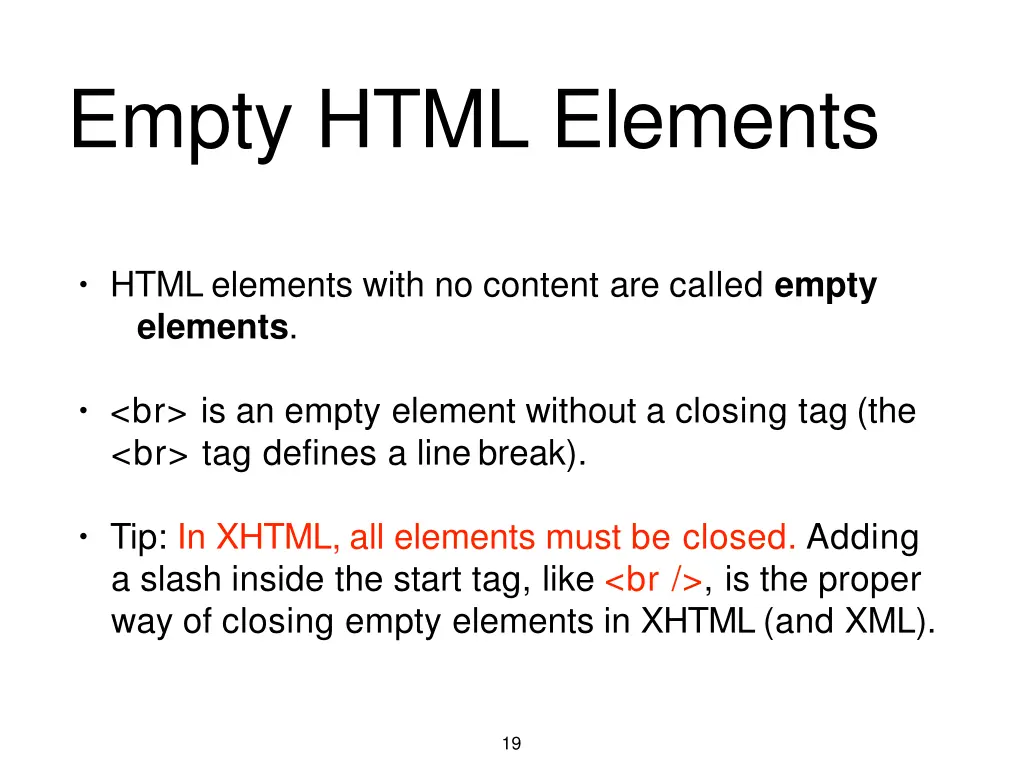 empty html elements