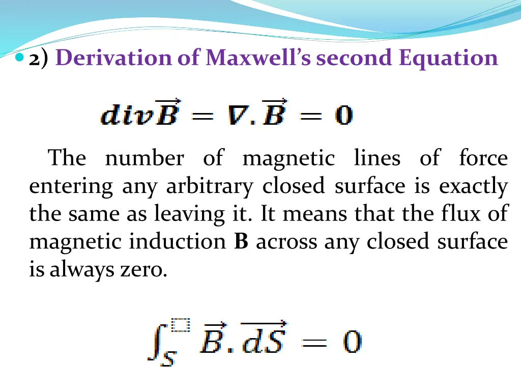 2 derivation of maxwell s second equation