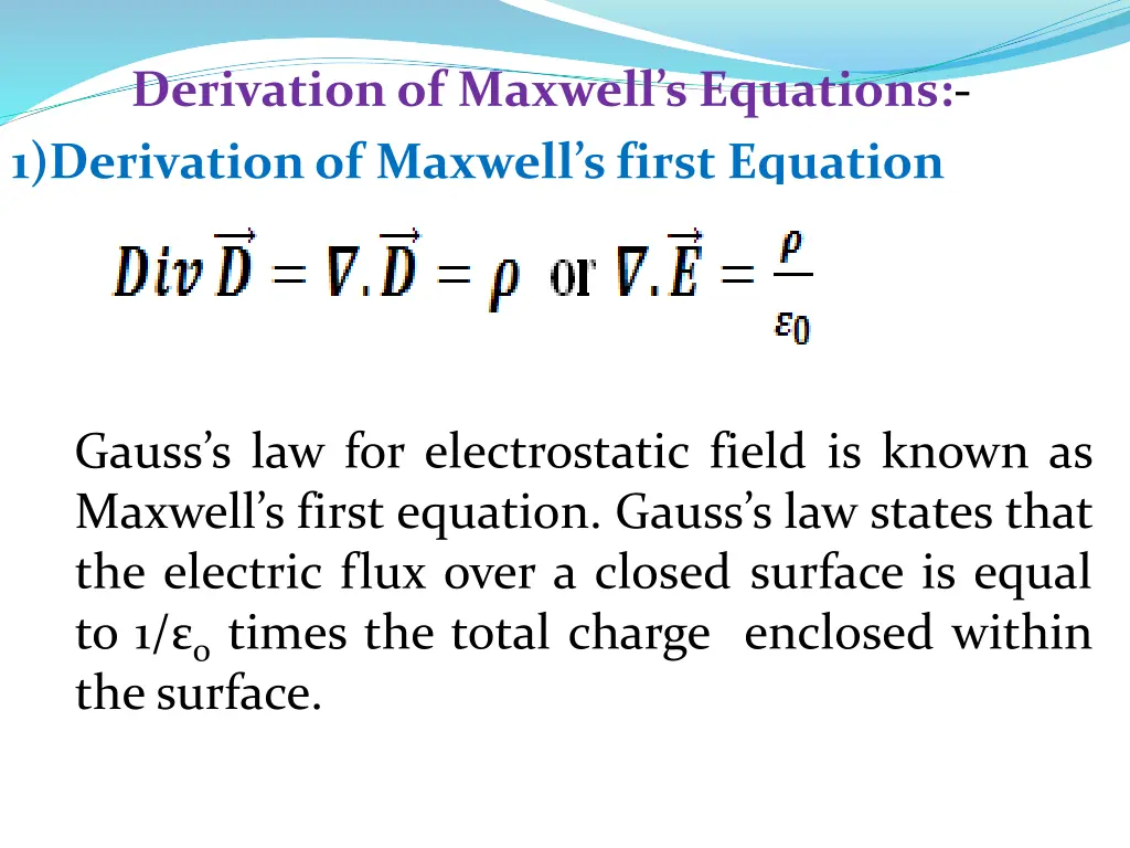 derivation of maxwell s equations 1 derivation