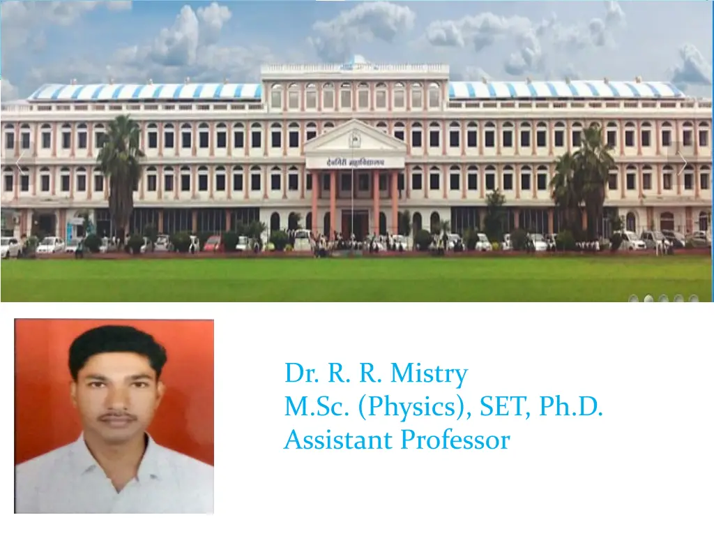dr r r mistry m sc physics set ph d assistant