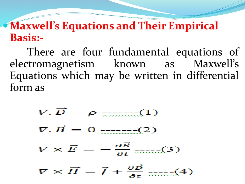 maxwell s equations and their empirical basis