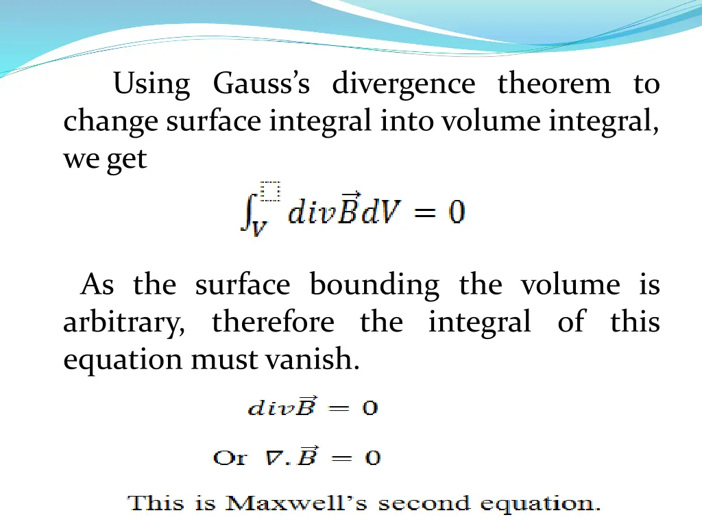 using gauss s divergence theorem to change