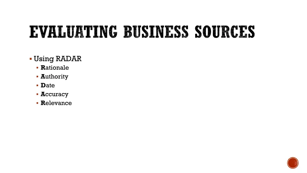 evaluating business sources