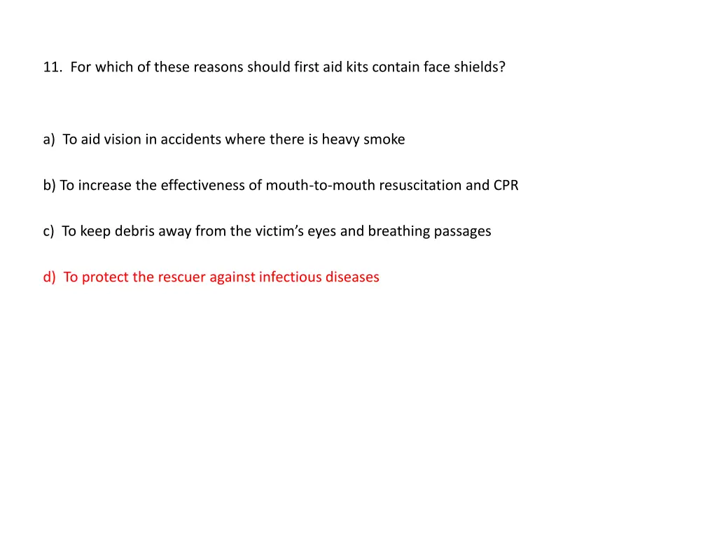 11 for which of these reasons should first