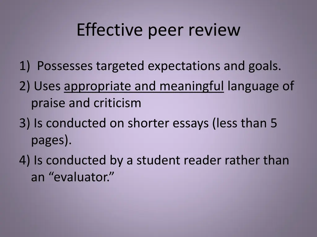 effective peer review