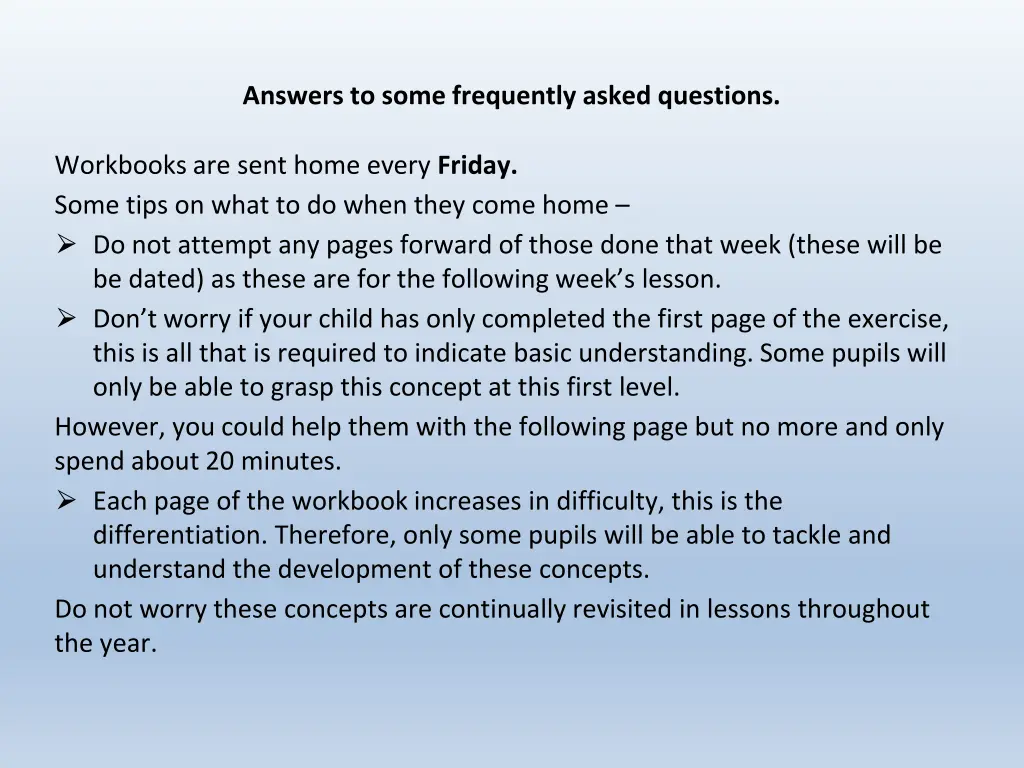 answers to some frequently asked questions