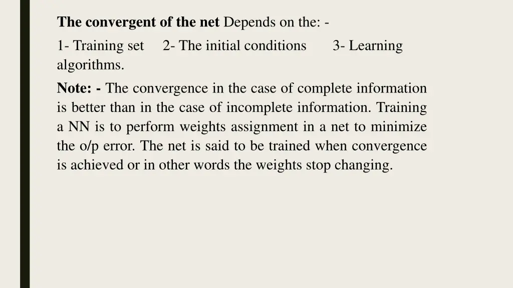the convergent of the net depends