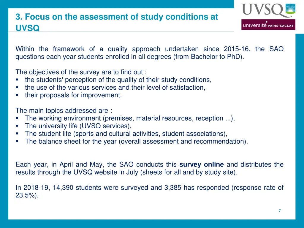 3 focus on the assessment of study conditions