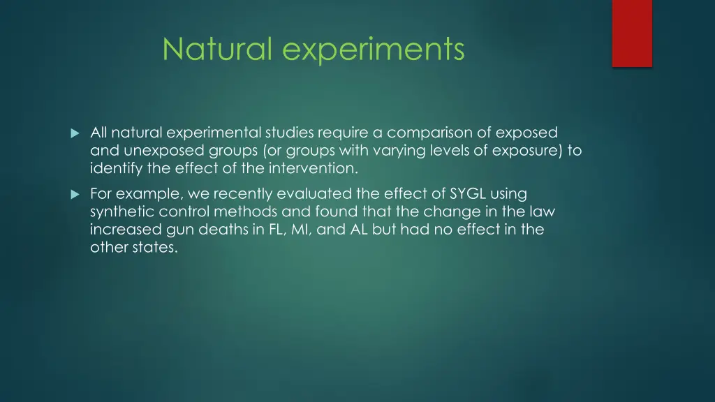 natural experiments