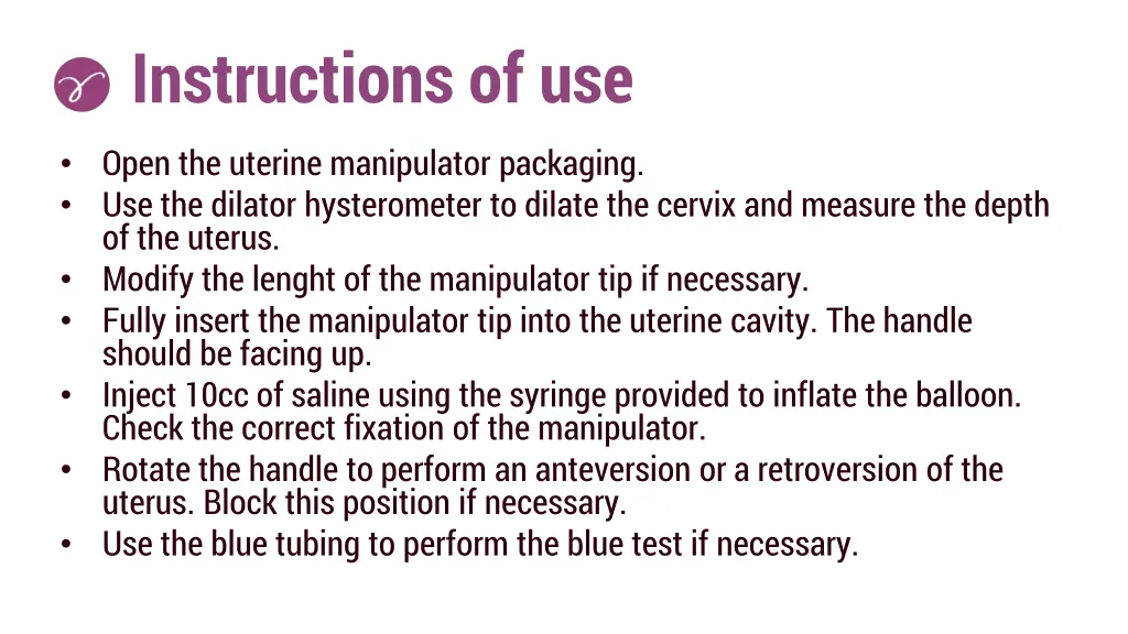 instructions of use