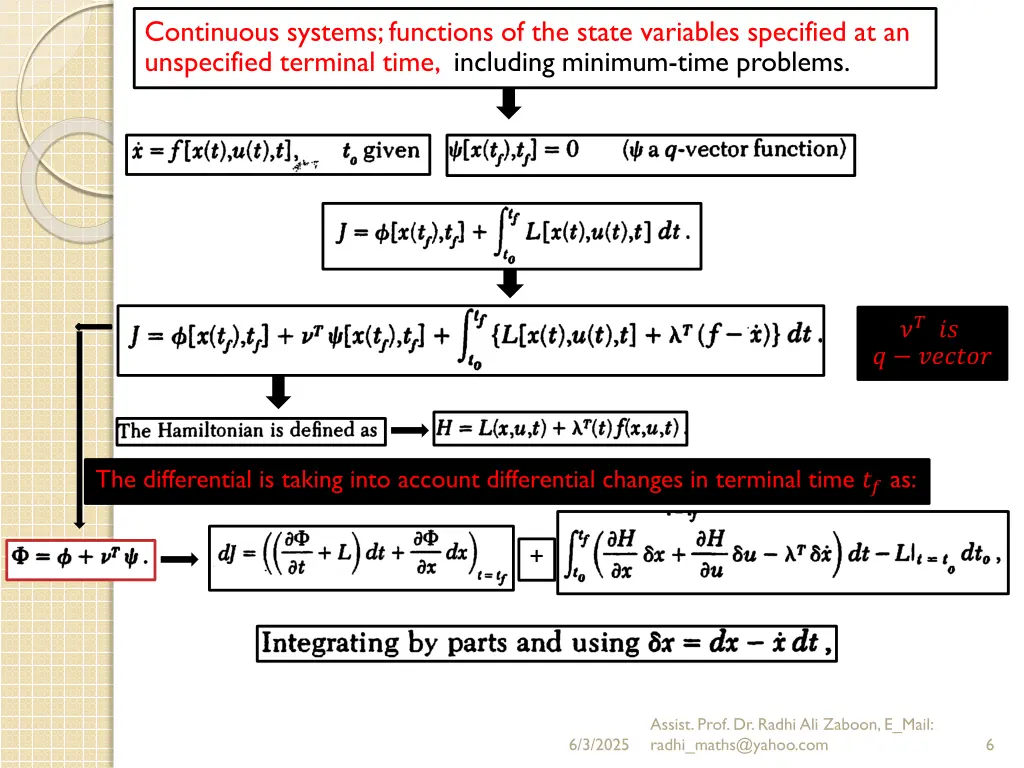 continuous systems functions of the state