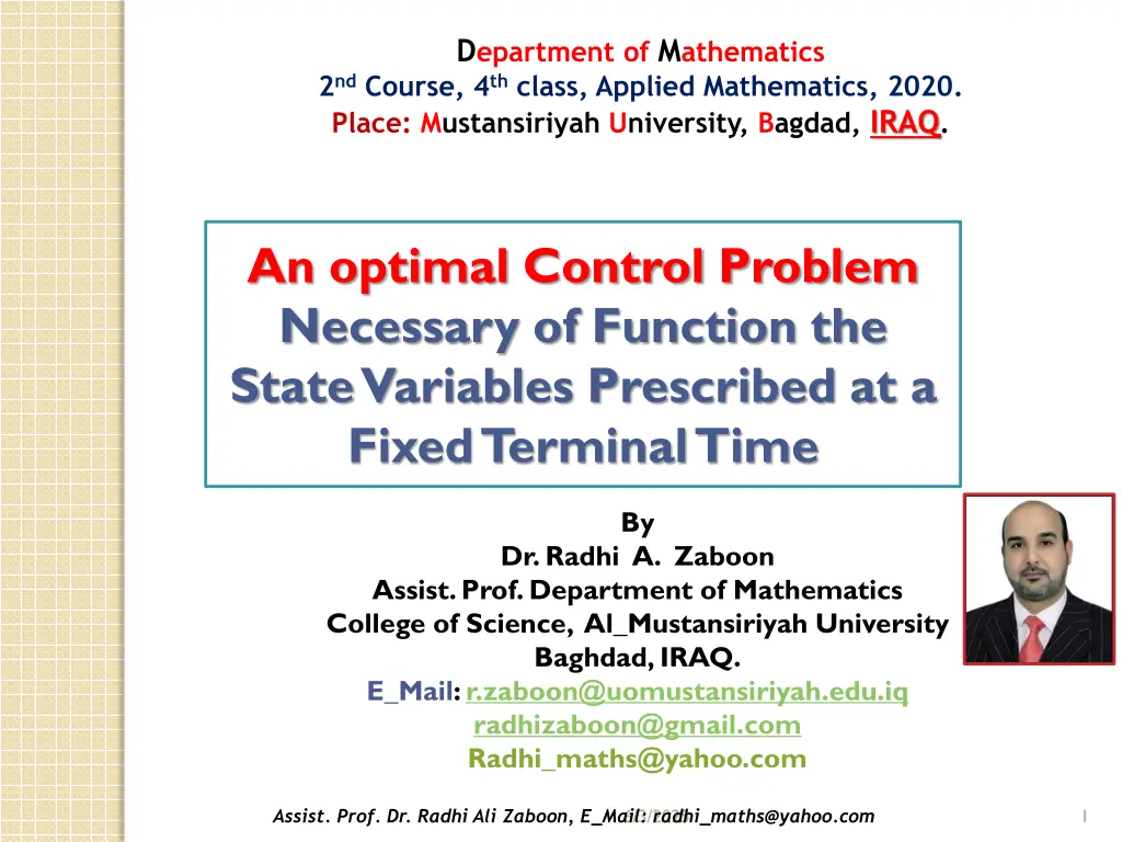 d epartment of m athematics 2 nd course