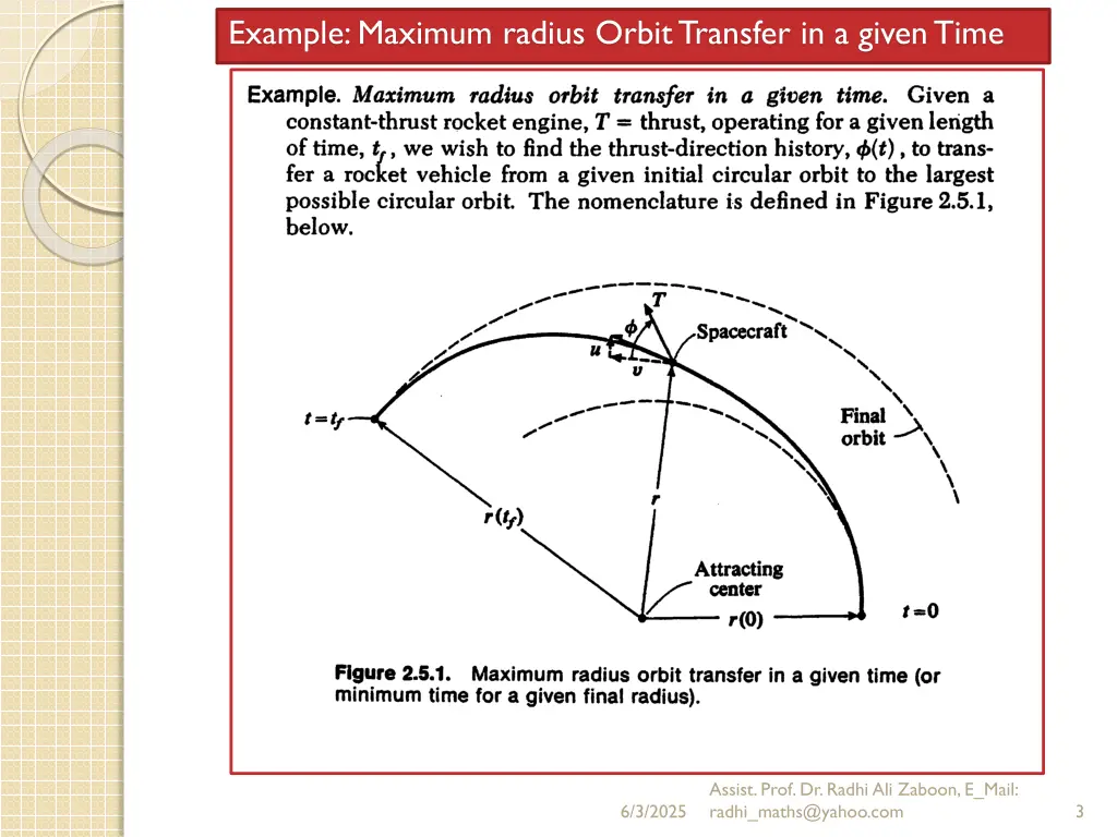 example maximum radius orbit transfer in a given