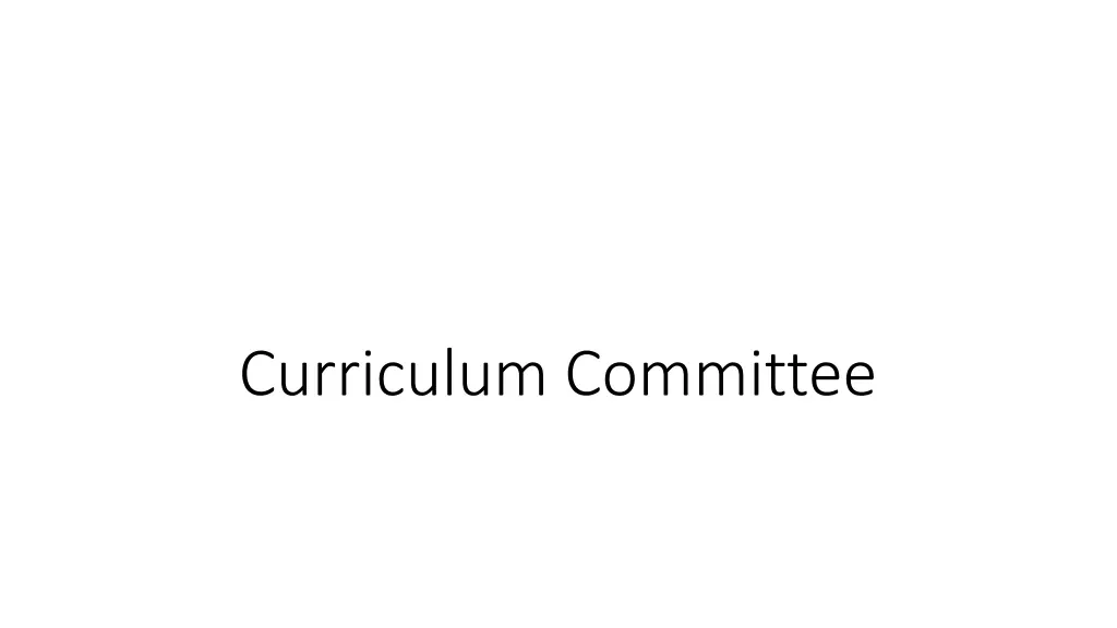 curriculum committee