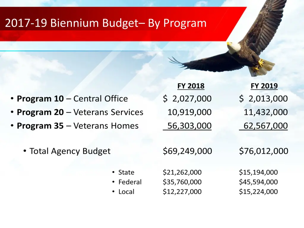 2017 19 biennium budget by program